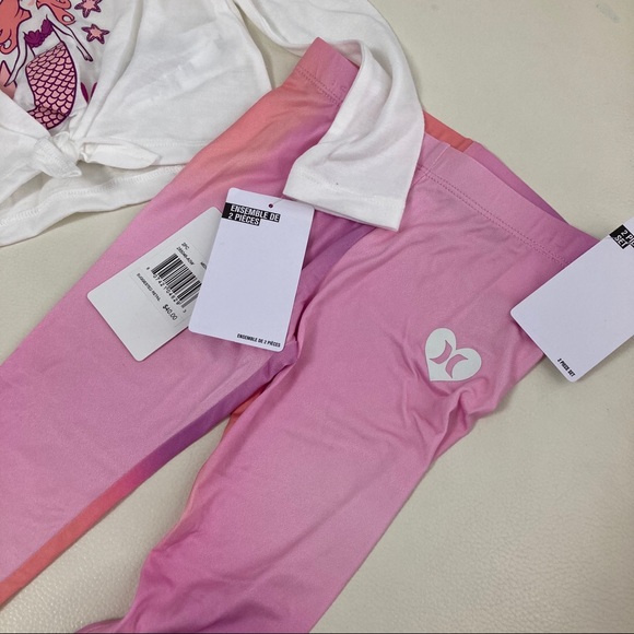 Hurley mermaid 🧜‍♀️ pink active pants set 2302 - Picture 7 of 8